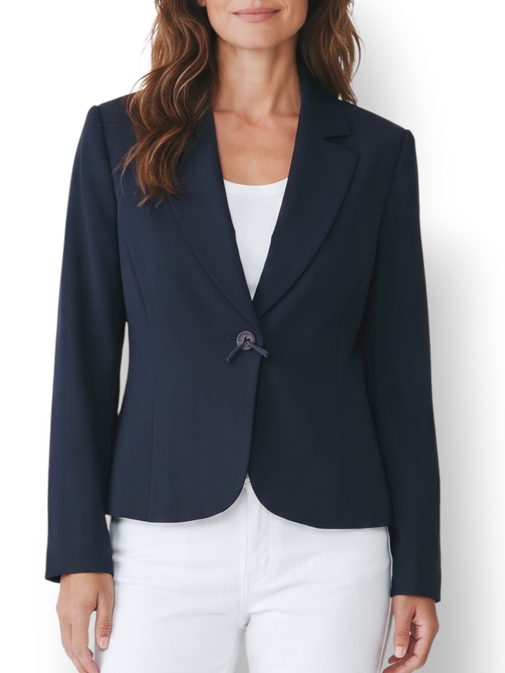 4/$20 Tahari Arthur S. Levine Black Tailored Blazer Polka Dot Lining Size 12
